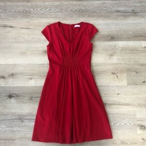 Calvin Klein Red Cap Sleeve Dress, Size 4